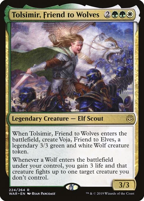 Tolsimir, Friend to Wolves, carta Magic di tipo Legendary Creature — Elf Scout illustrata da Ryan Pancoast