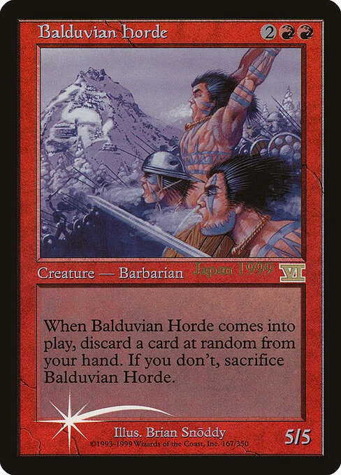 Balduvian Horde, carta Magic di tipo Creature — Human Barbarian illustrata da Brian Snõddy