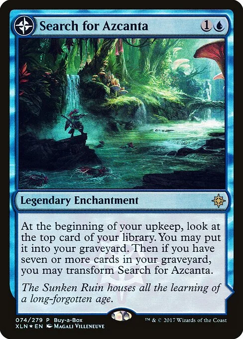 Search for Azcanta // Azcanta, the Sunken Ruin, carta Magic di tipo Legendary Enchantment // Legendary Land illustrata da Magali Villeneuve & Jared Blando