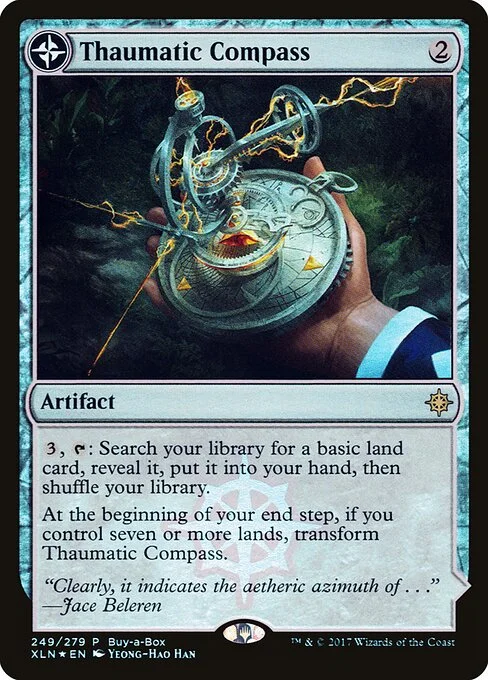 Thaumatic Compass // Spires of Orazca, carta Magic di tipo Artifact // Land illustrata da Yeong-Hao Han & Jared Blando
