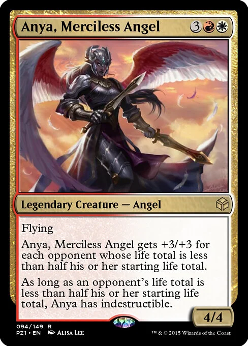 Anya, Merciless Angel, carta Magic di tipo Legendary Creature — Angel illustrata da Alisa Lee