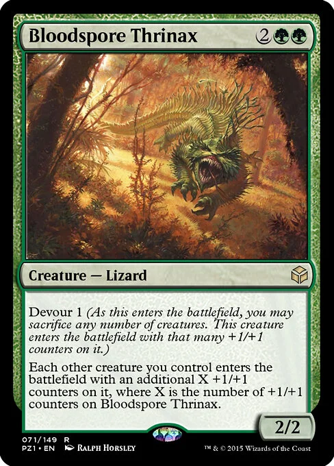 Bloodspore Thrinax, carta Magic di tipo Creature — Lizard illustrata da Ralph Horsley