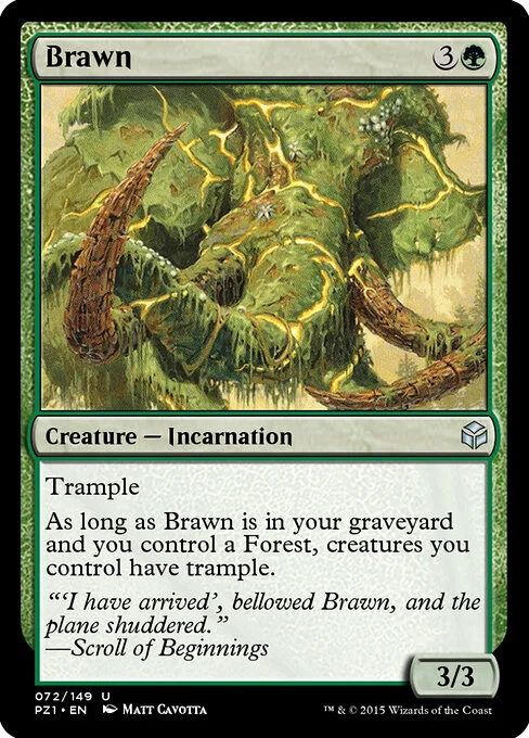 Brawn, carta Magic di tipo Creature — Incarnation illustrata da Matt Cavotta