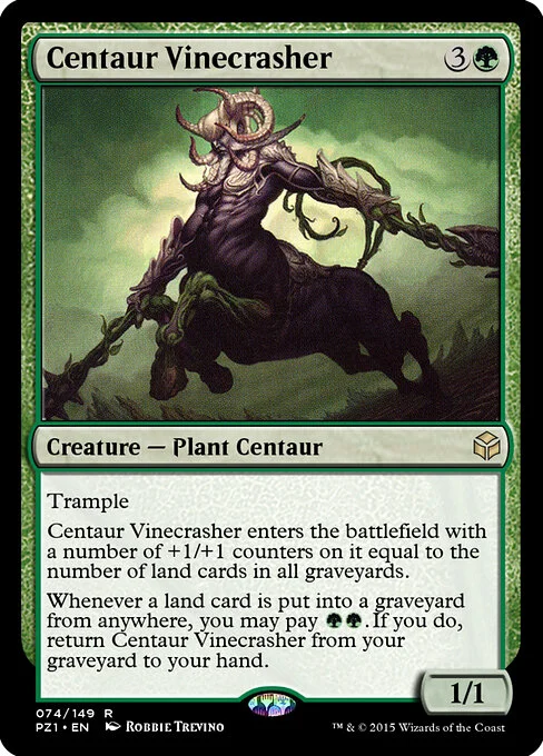Centaur Vinecrasher, carta Magic di tipo Creature — Plant Centaur illustrata da Robbie Trevino