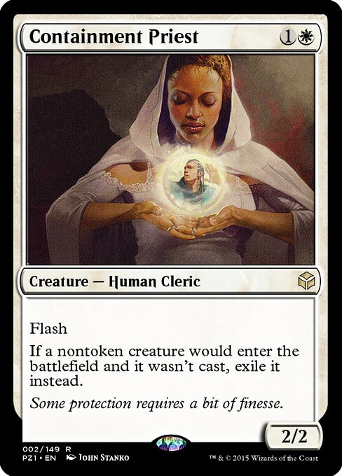 Containment Priest, carta Magic di tipo Creature — Human Cleric illustrata da John Stanko