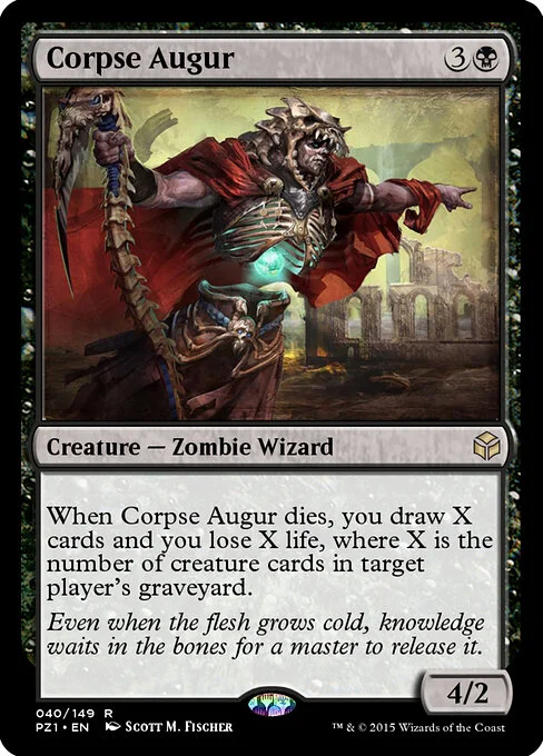 Corpse Augur, carta Magic di tipo Creature — Zombie Wizard illustrata da Scott M. Fischer