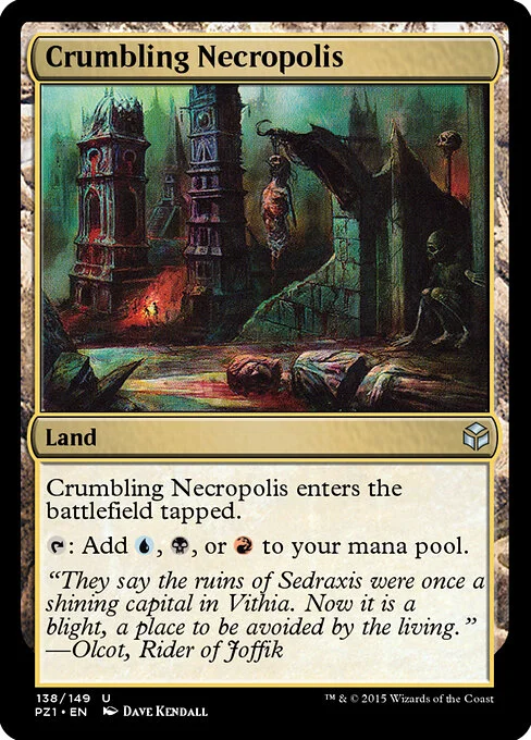 Crumbling Necropolis, carta Magic di tipo Land illustrata da Dave Kendall