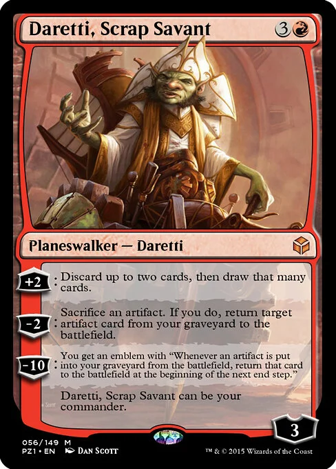 Daretti, Scrap Savant, carta Magic di tipo Legendary Planeswalker — Daretti illustrata da Dan Murayama Scott