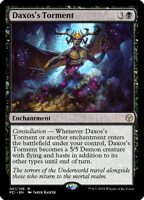 Daxos's Torment, carta Magic di tipo Enchantment illustrata da Jakub Kasper