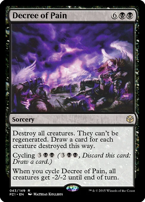 Decree of Pain, carta Magic di tipo Sorcery illustrata da Mathias Kollros