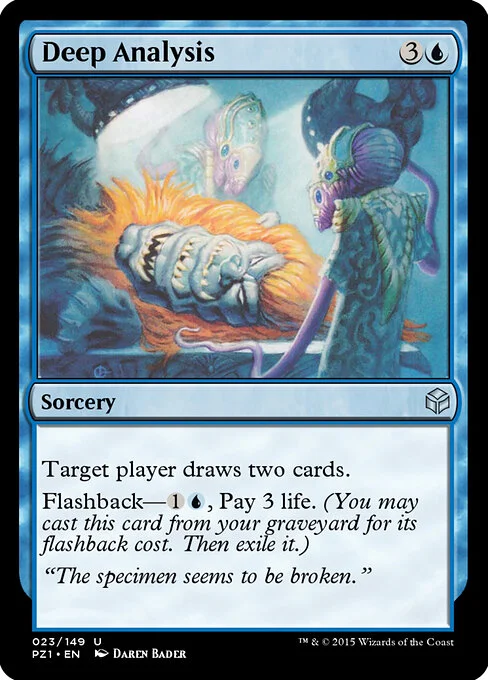 Deep Analysis, carta Magic di tipo Sorcery illustrata da Daren Bader