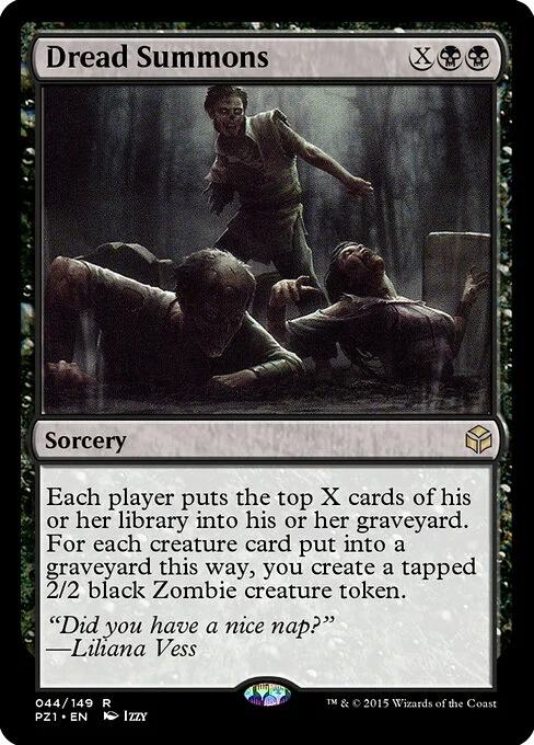 Dread Summons, carta Magic di tipo Sorcery illustrata da Izzy