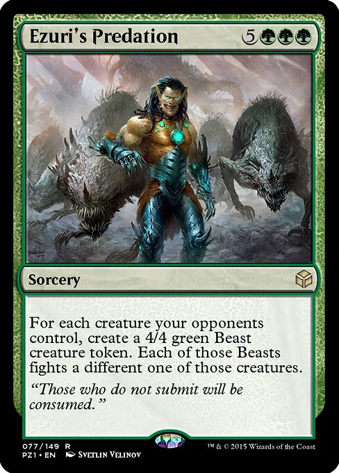 Ezuri's Predation, carta Magic di tipo Sorcery illustrata da Svetlin Velinov