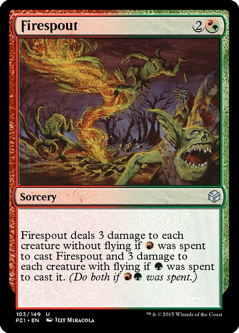 Firespout, carta Magic di tipo Sorcery illustrata da Jeff Miracola