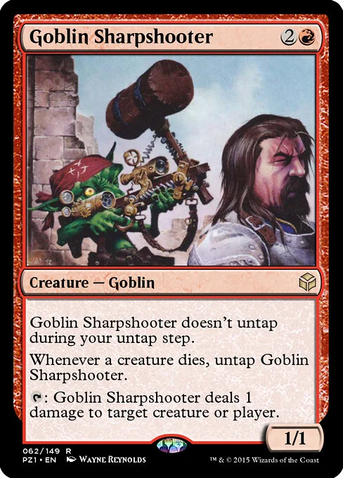 Goblin Sharpshooter, carta Magic di tipo Creature — Goblin illustrata da Wayne Reynolds