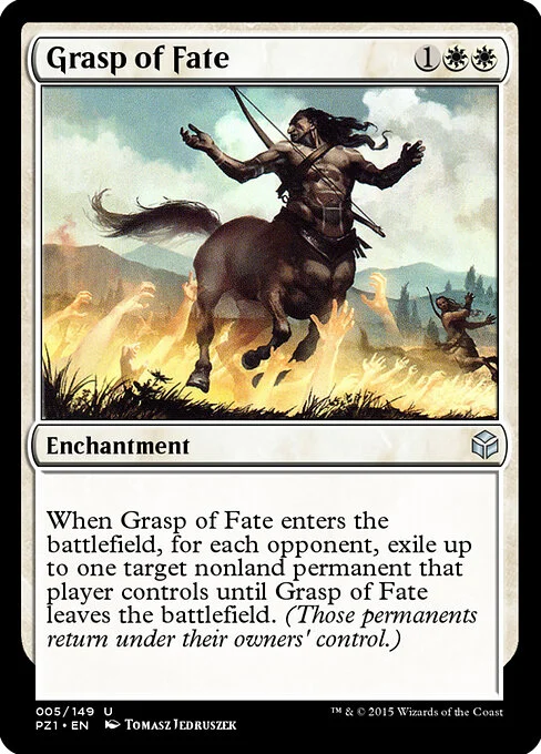 Grasp of Fate, carta Magic di tipo Enchantment illustrata da Tomasz Jedruszek