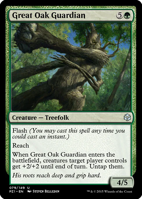 Great Oak Guardian, carta Magic di tipo Creature — Treefolk illustrata da Steven Belledin