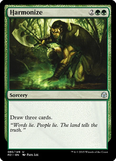 Harmonize, carta Magic di tipo Sorcery illustrata da Paul Lee