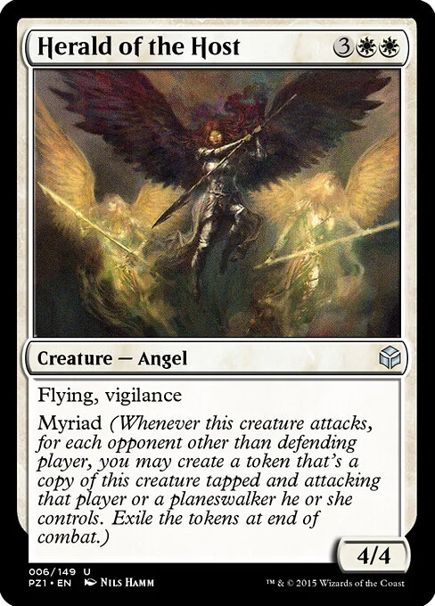 Herald of the Host, carta Magic di tipo Creature — Angel illustrata da Nils Hamm