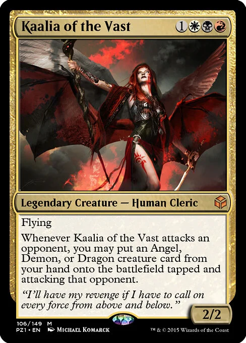 Kaalia of the Vast, carta Magic di tipo Legendary Creature — Human Cleric illustrata da Michael Komarck