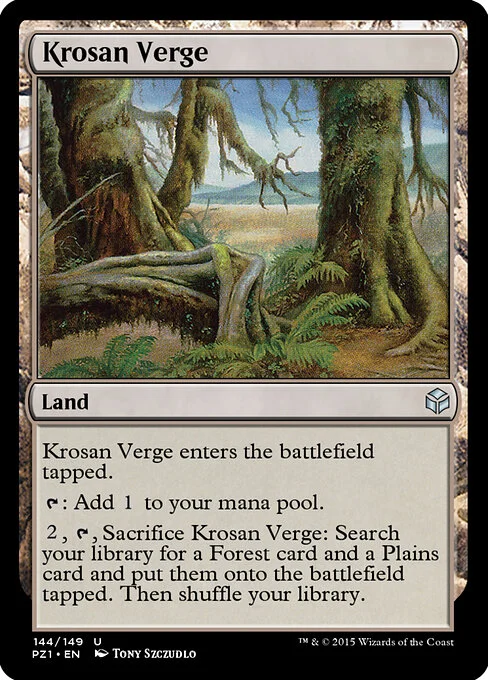 Krosan Verge, carta Magic di tipo Land illustrata da Tony Szczudlo