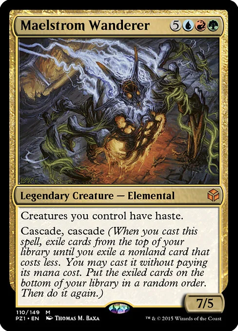 Maelstrom Wanderer, carta Magic di tipo Legendary Creature — Elemental illustrata da Thomas M. Baxa