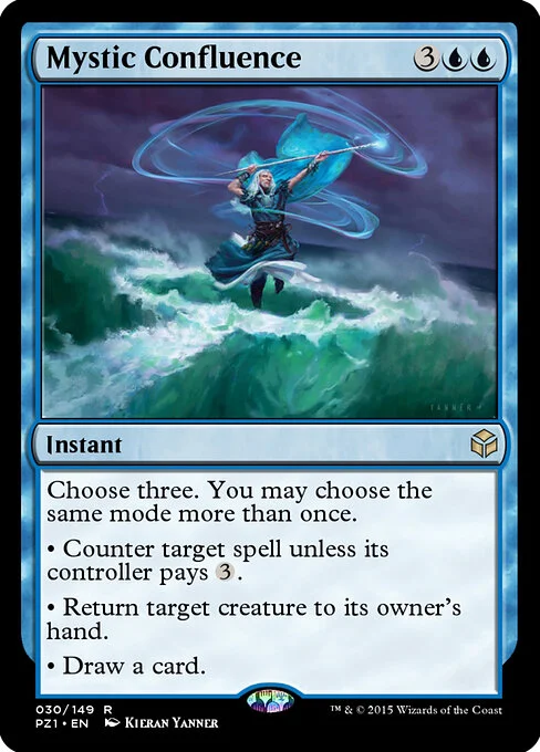 Mystic Confluence, carta Magic di tipo Instant illustrata da Kieran Yanner