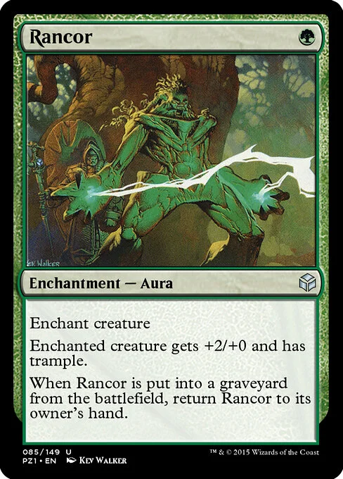 Rancor, carta Magic di tipo Enchantment — Aura illustrata da Kev Walker
