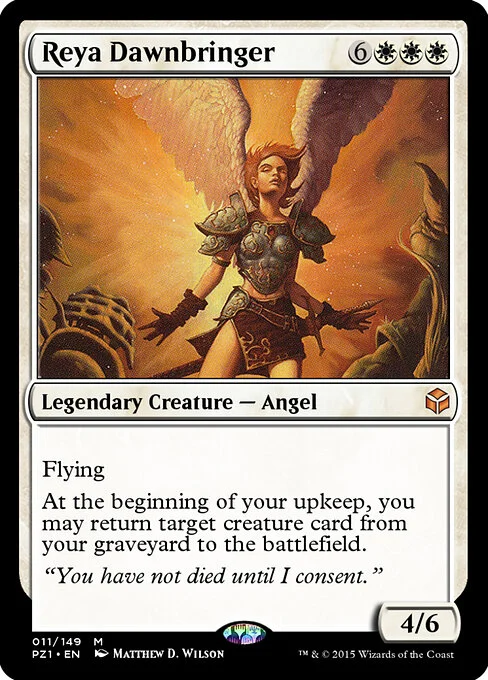 Reya Dawnbringer, carta Magic di tipo Legendary Creature — Angel illustrata da Matthew D. Wilson