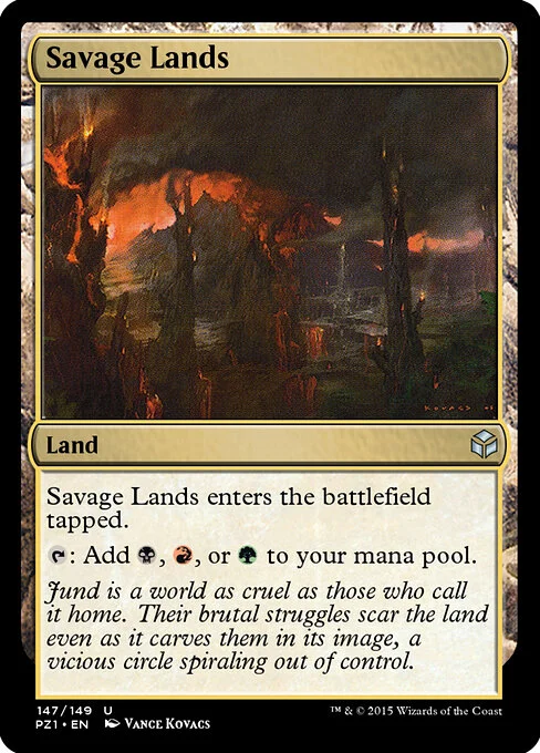 Savage Lands, carta Magic di tipo Land illustrata da Vance Kovacs