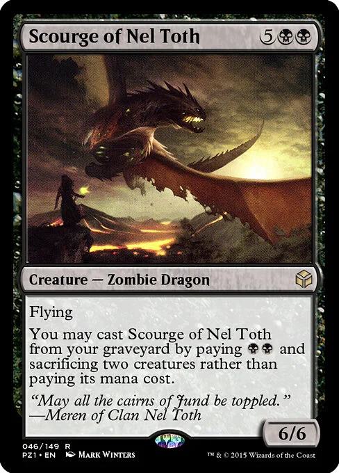 Scourge of Nel Toth, carta Magic di tipo Creature — Zombie Dragon illustrata da Mark Winters