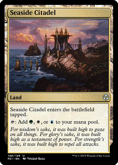 Seaside Citadel, carta Magic di tipo Land illustrata da Volkan Baǵa