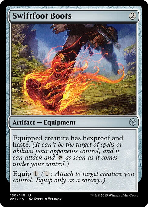 Swiftfoot Boots, carta Magic di tipo Artifact — Equipment illustrata da Svetlin Velinov