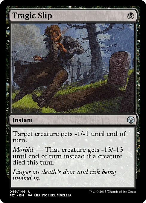 Tragic Slip, carta Magic di tipo Instant illustrata da Christopher Moeller