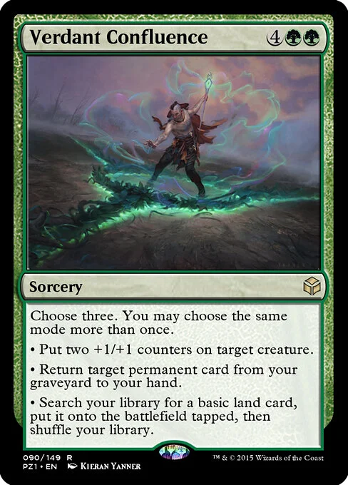 Verdant Confluence, carta Magic di tipo Sorcery illustrata da Kieran Yanner