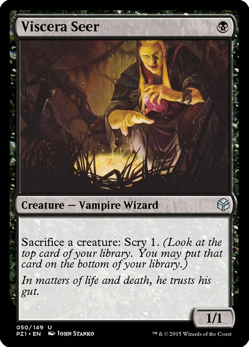 Viscera Seer, carta Magic di tipo Creature — Vampire Wizard illustrata da John Stanko