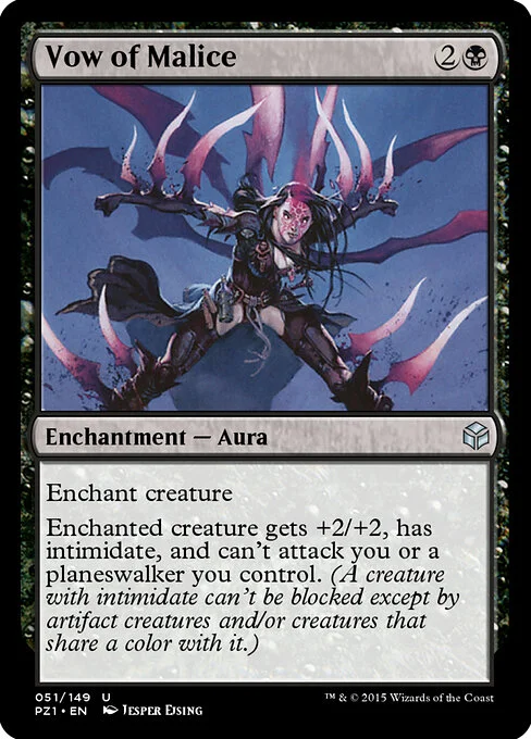 Vow of Malice, carta Magic di tipo Enchantment — Aura illustrata da Jesper Ejsing