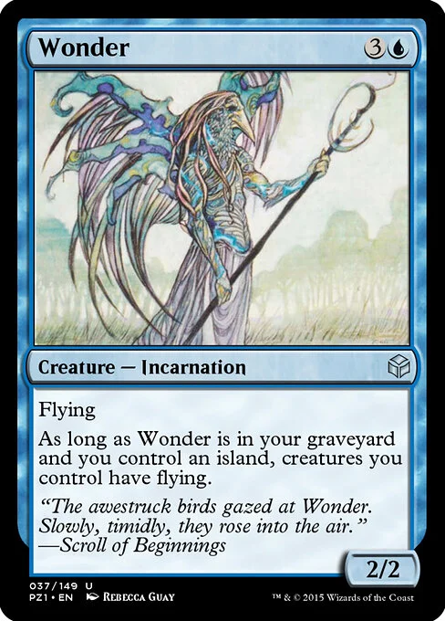 Wonder, carta Magic di tipo Creature — Incarnation illustrata da Rebecca Guay