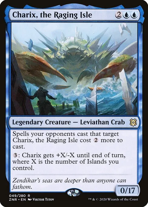 Charix, the Raging Isle, carta Magic di tipo Legendary Creature — Leviathan Crab illustrata da Viktor Titov