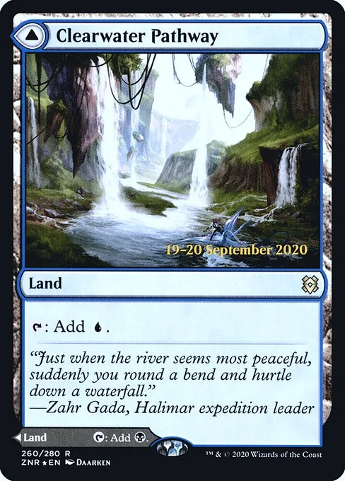 Clearwater Pathway // Murkwater Pathway, carta Magic di tipo Land // Land illustrata da Daarken