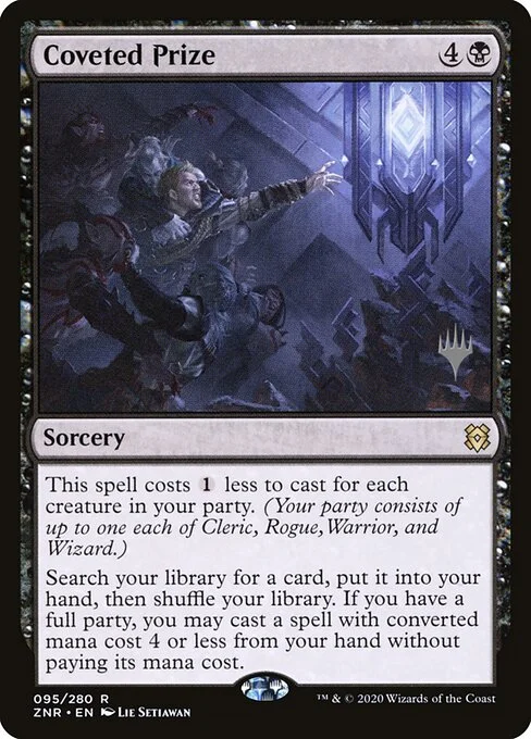 Coveted Prize, carta Magic di tipo Sorcery illustrata da Lie Setiawan