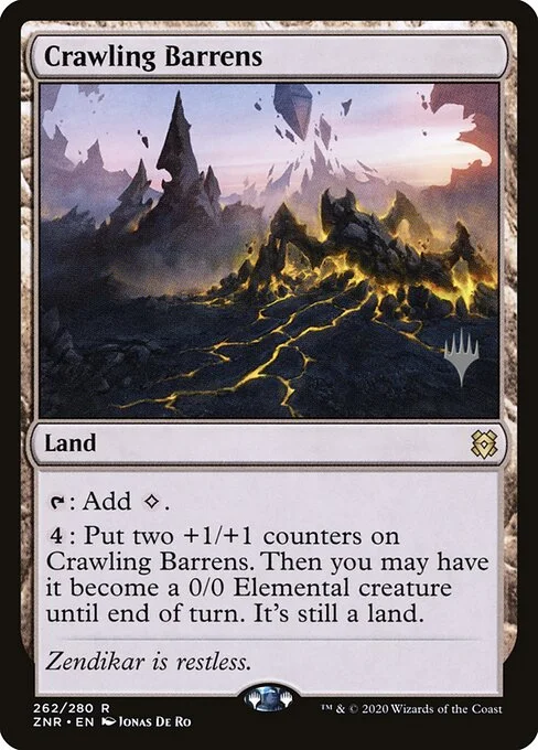Crawling Barrens, carta Magic di tipo Land illustrata da Jonas De Ro