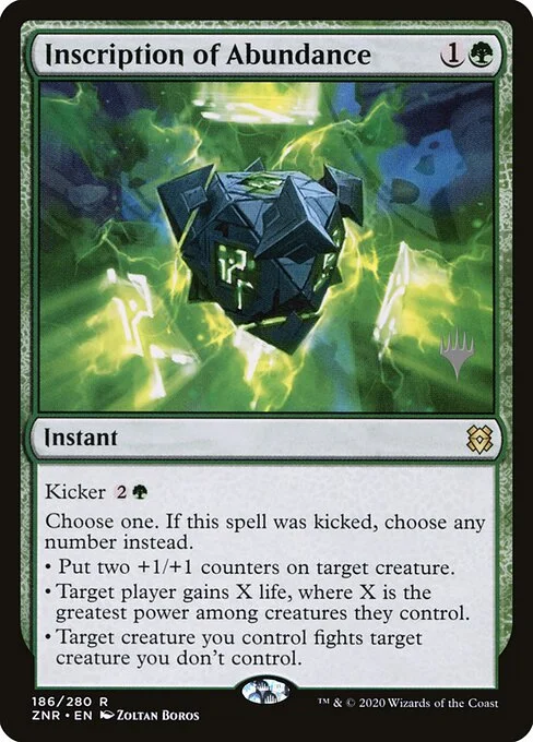 Inscription of Abundance, carta Magic di tipo Instant illustrata da Zoltan Boros