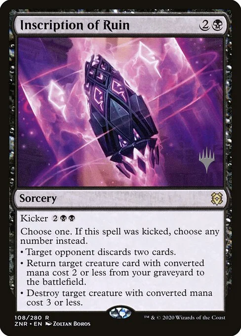 Inscription of Ruin, carta Magic di tipo Sorcery illustrata da Zoltan Boros
