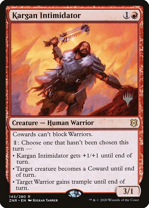 Kargan Intimidator, carta Magic di tipo Creature — Human Warrior illustrata da Kieran Yanner