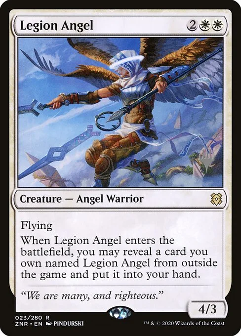 Legion Angel, carta Magic di tipo Creature — Angel Warrior illustrata da PINDURSKI