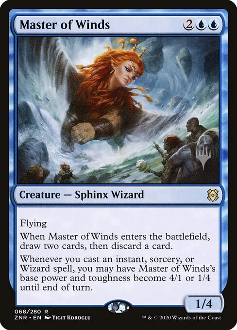 Master of Winds, carta Magic di tipo Creature — Sphinx Wizard illustrata da Yigit Koroglu