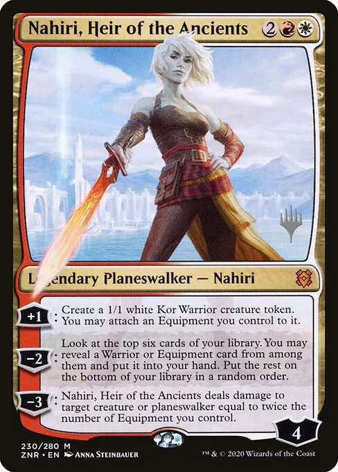 Nahiri, Heir of the Ancients, carta Magic di tipo Legendary Planeswalker — Nahiri illustrata da Anna Steinbauer