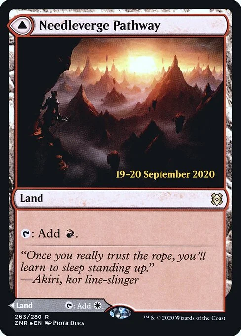 Needleverge Pathway // Pillarverge Pathway, carta Magic di tipo Land // Land illustrata da Piotr Dura