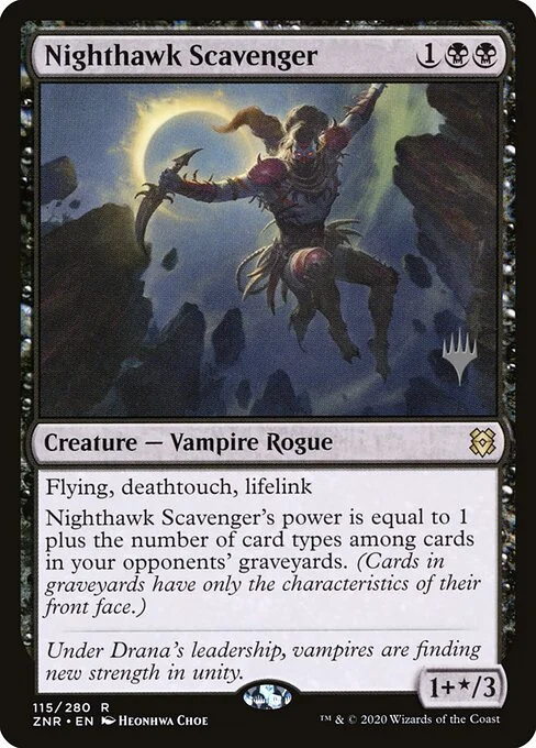 Nighthawk Scavenger, carta Magic di tipo Creature — Vampire Rogue illustrata da Heonhwa